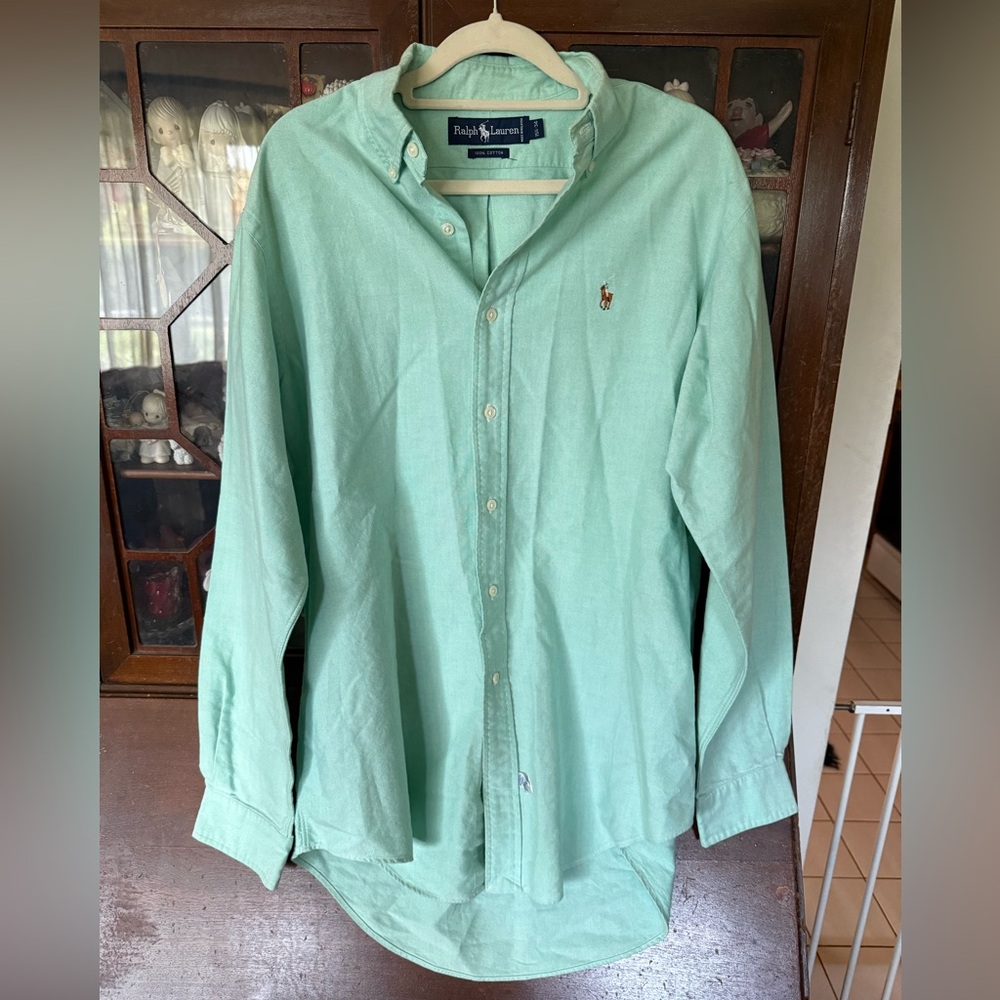 Ralph Lauren Men's Mint Button Down Shirt